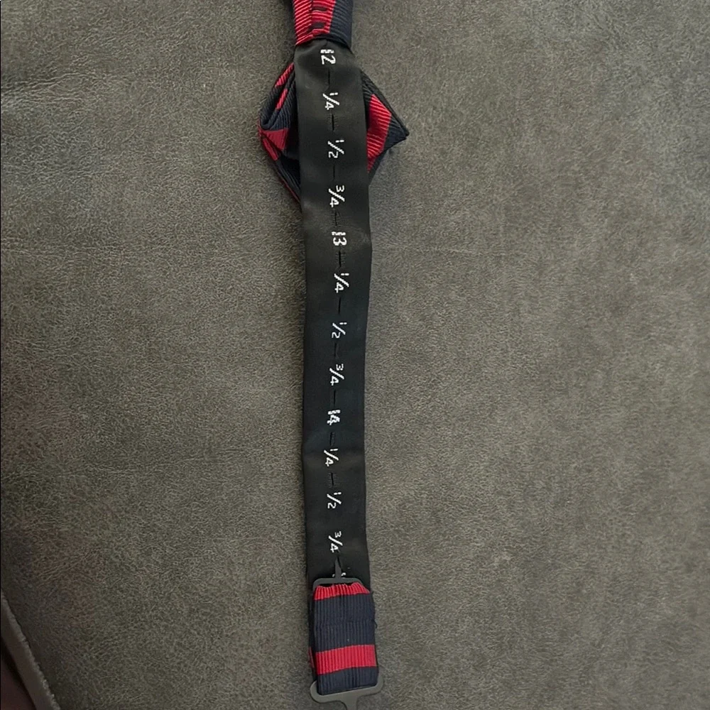 Lands End Youth Red and Navy Striped Bow Tie